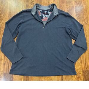 Tommy Bahama Men’s Antigua Cove Half Zip Sweatshirt Blue Cotton Blend XL